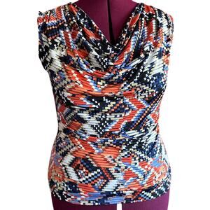 Womens Top Size Large Geometric Indie Abstract Professional Summer Office Wear